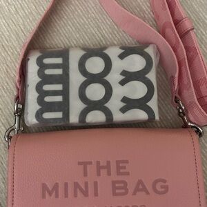 Marc Jacobs The Mini Bag Ribbon Pink Leather Crossbody Wallet